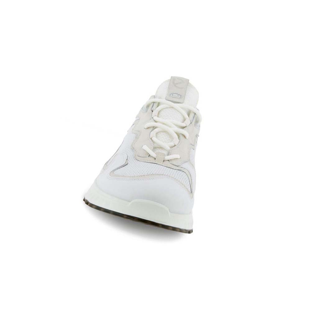 Men's Ecco St.1 Laced Sneakers White | USA 649FDN